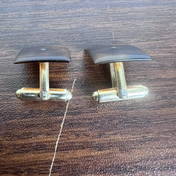 Shotgun Shell Cuff links Victorian Faux Tortoise Shell & Gold‎ Cuff Links 1/20 12KT Gold Filled Cufflinks